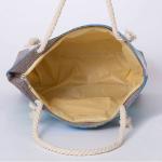 Hand Canvas Zippered Raffia Tote Bags Waterproof for Summer Vacation