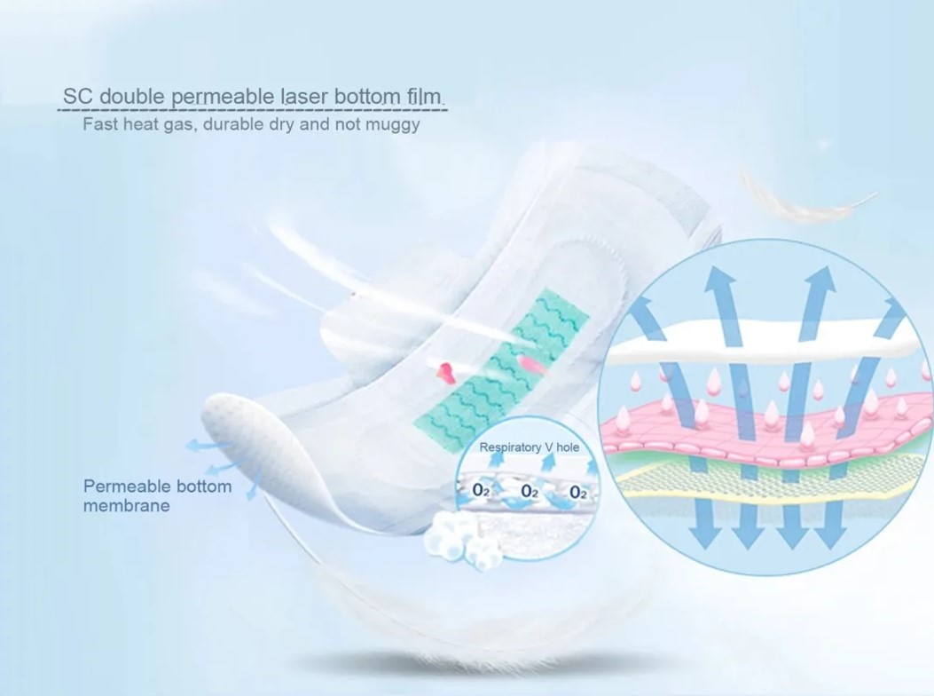 Daily Waterproof Anion Chip Long Overnight Sanitary Napkins