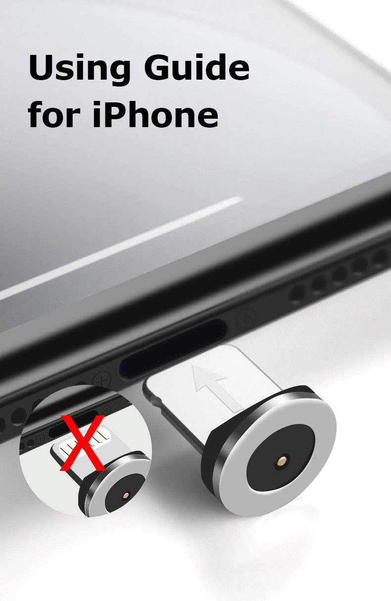 2.4A Micro USB Phone Charger Cable 8 pin Type C 3 In 1 Magnetic Cable LED Light