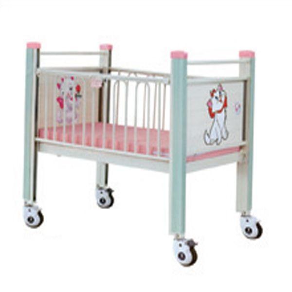 Mobile Powder Coating Steel Platform Medical Children Hospital Baby Crib