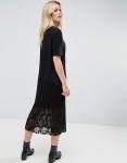 Newest Design Women Dress with Pleat Lace Hem