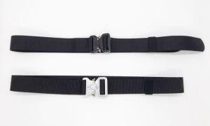China 3.8CM Width Black  Polyester Webbing Belt With Zinc Alloy Special Buckle on sale