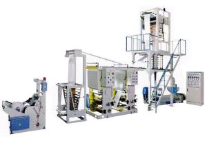 China PE Film Extrusion Printing Machine , 2 In 1 Double Colors Blown Film Plant factory
