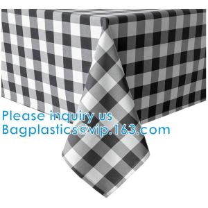 Tablecloth Rectangle Stain Resistant Spillproof Washable Polyester Gingham Table