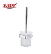 Brass toilet brush holder glass bathroom high quality chrome color OEM nobel