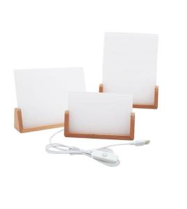 China U Shaped Wooden Base Sublimation Acrylic Photo Frame LED For Sublimation Coating factory