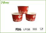 Red Disposable Paper Bowl for Frozen Yogurt , 14oz paper ice cream cups