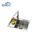 Single Bowl Handmade kitchen Sinks Wish Soap Dispenser SUS304 stainless steel