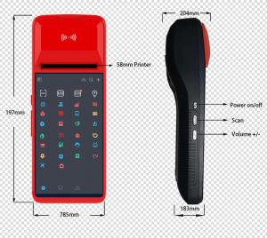 China Android mini battery portable / handheld Pos with 58 mm thermal printer factory