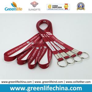 China Fashion Design Eco-friendly Logo Flat Lanyard with Split Key Ring Factory Directly Cheap Price factory