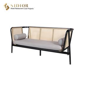 China ODM Rattan Fully Upholstered Outdoor Sofa Solid Wood 1.8m Length factory