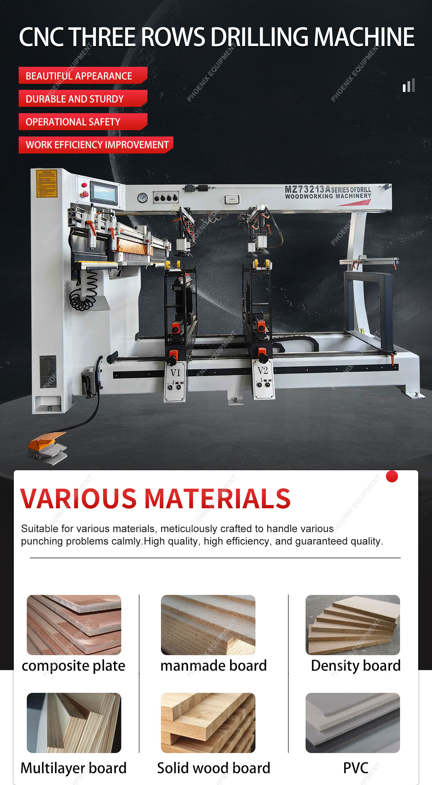 accuracy MZ73213A Wood Furniture Multi Axis Boring Machine Three Rows Drilling Machine