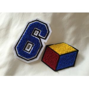 China Personalized Embroidered Number Patches , Iron On Embroidered Letter Patches on sale
