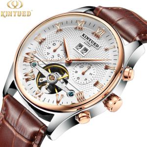 China Charm 3ATM Mechanical Wrist Watch 20mm Wide Soft Leather Strap factory