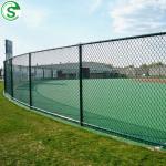 Plastic Coated Chain Link Fence Fabric 9 Gauge Black Color