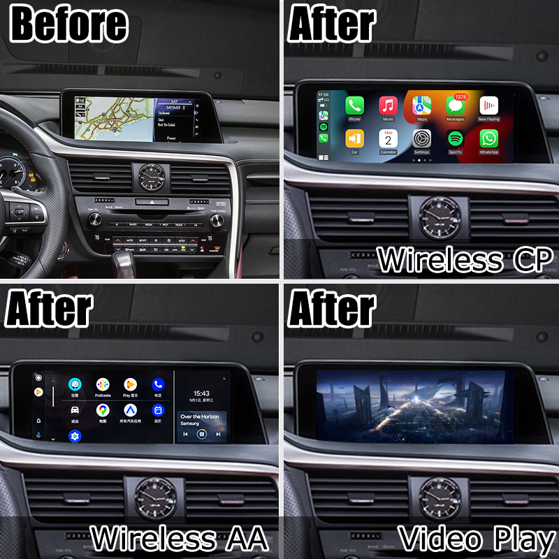 Lexus RX350 RX450h RX200t wireless carplay android auto screen mirroring interface