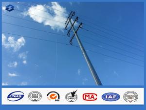 China Hot Dip Galvanized Suspension Straight Electric Steel Pole with Flange factory
