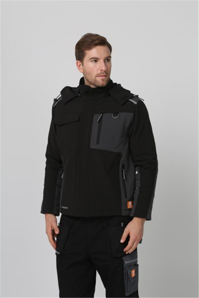 Windproof Cold Weather Workwear 320gsm Mens Softshell Work Jackets