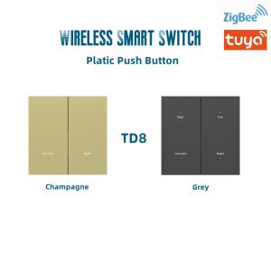 China Tuya Zigbee 3.0 Smart Wireless Switch Two Key Switch 86mmx86mm factory