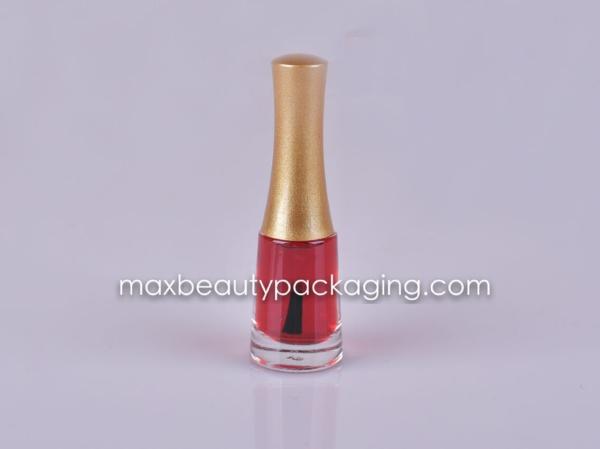 UV coating metallic gold nail polish cap 11ml nail polish bottle flat brush