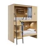 Hostel-Ready Fully Enclosed Modern Apartment Wooden Bunk Beds and Steel Foot