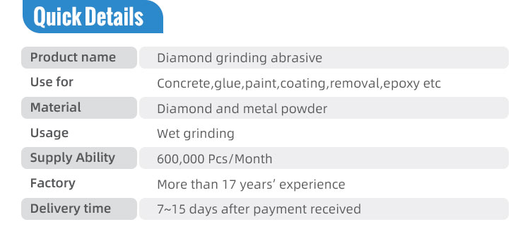 Quick Connecting Grinding Machine 4" Diamond Polishing Block for Concrete Floor Grinding