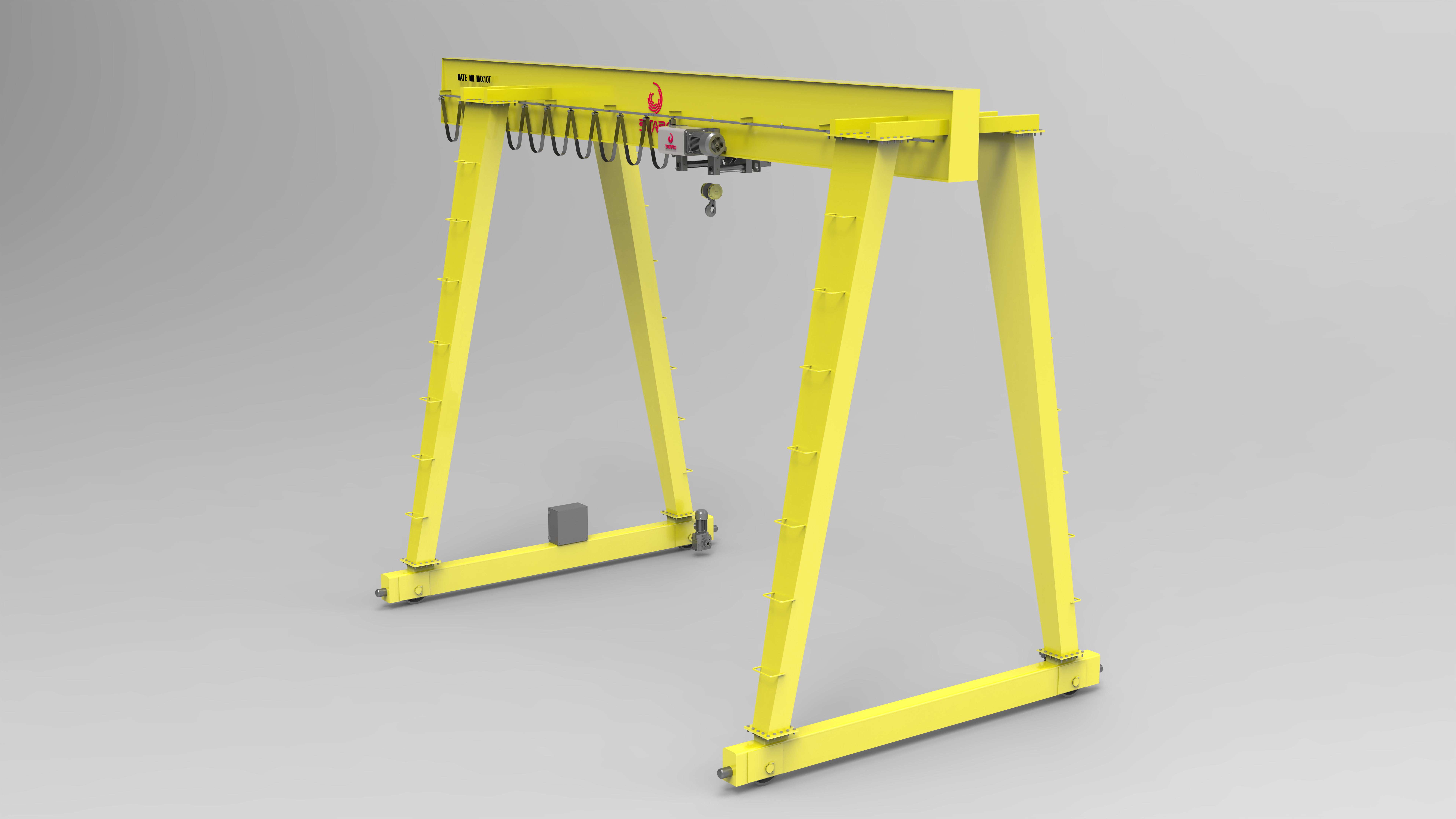 Q355E Material Low Temperature Resistance Single Girder Mobile Gantry Crane 15 Tons With Wire Rope Hoist
