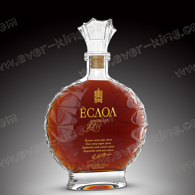 SGS Screen Printing Crystal White Whiskey Glass Bottle