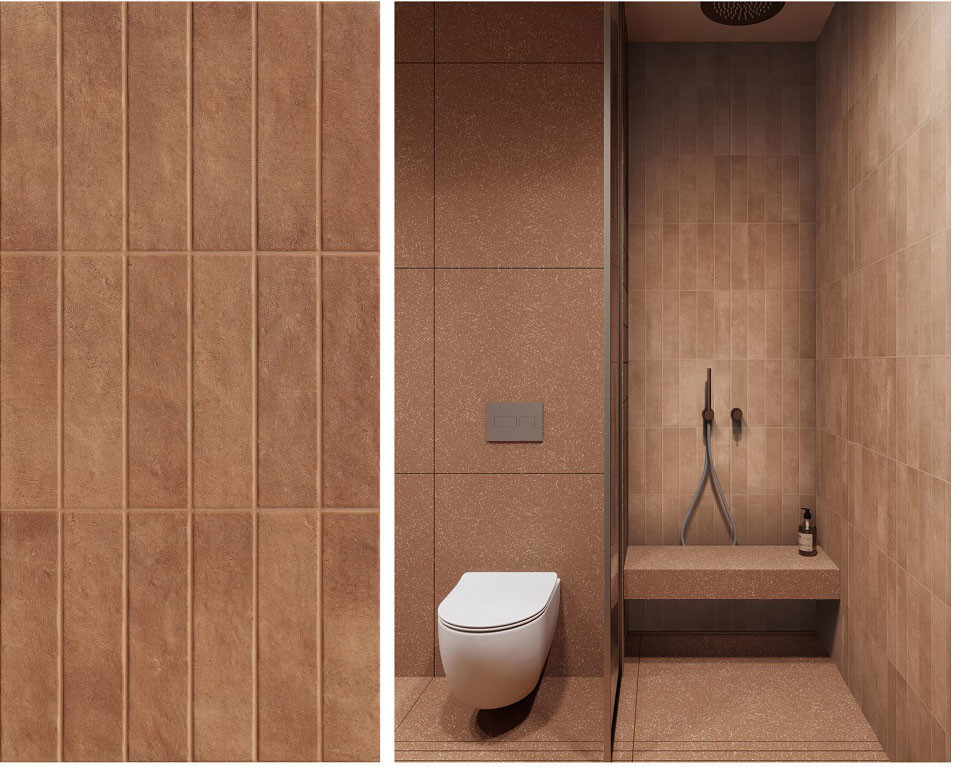 Acid-Resistance Baby Face Glazed Ceramic Tiles And Indoor Wall Elegant Tiles Of Hotel 400x800mm Brown