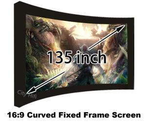 China Home Theater Curved Screen 135 Inch 16:9 Format DIY Wall Mounted Projector Screen factory