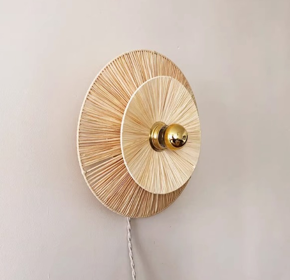 BAMBOO WALL LAMP FOR PROJECT RATTAN WALL LIGHT RETRO ART HOMESTAY TEA ROOM LIVING ROOM BAR RATTAN LAMP