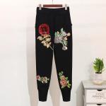 High Quality Sequins Flower Long-Sleeved Knitwear Sweater Casual Pants 2 Piece