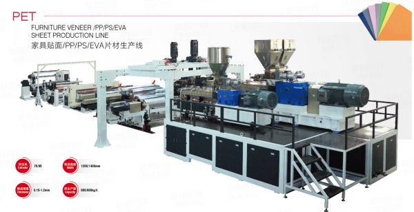 PP PS EVA Sheet Furniture Veneer Production Line With PLC Automatic Control