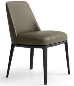 China Wearproof Cream Leather Dining Room Chairs With Black Legs factory