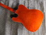 Custom orange TL hollow body f hole ebony fingerboard gold bridge electric