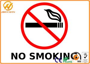China Outdoor No Smoking Warning Signs , High Intensity Reflective Smoking Prohibited Sign 0.5 - 3 mm Thick factory