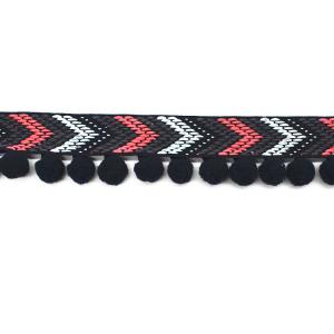 China GM01 Textured Waves Pom Pom Braid Trim 3.8cm factory