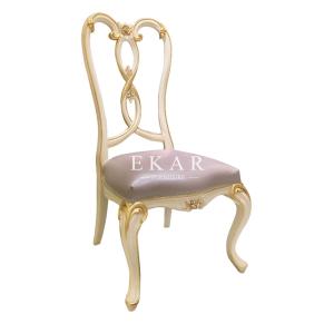 China Upholstered French Style Fabric or Leather Wooden Dining Chair factory