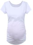 Scoop Neck Short Sleeve Maternity T Shirt / White Maternity Wear Tops Soft