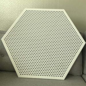 China Customized Metal False Acoustic Ceiling Tile Perforated Clip In Hexagonal factory