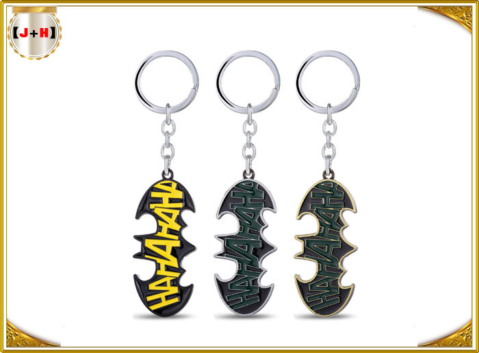 Personalized Small Metal Key Chain Rings For Collections Gifts Skull Shaped Brass Plating