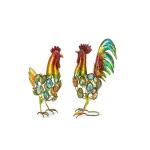 Metal Garden Cock Roosters Ornaments Crafts Decor For Courtyard Outdoor Statue