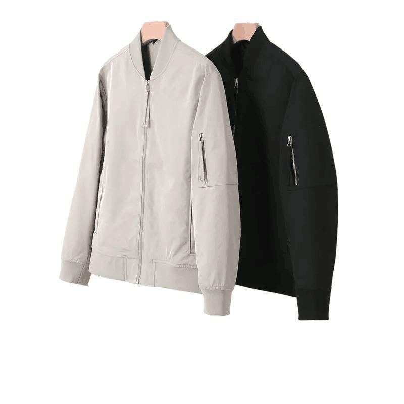 Solid Color Smart Casual Flight Coat Men&prime;s Bomber Jacket