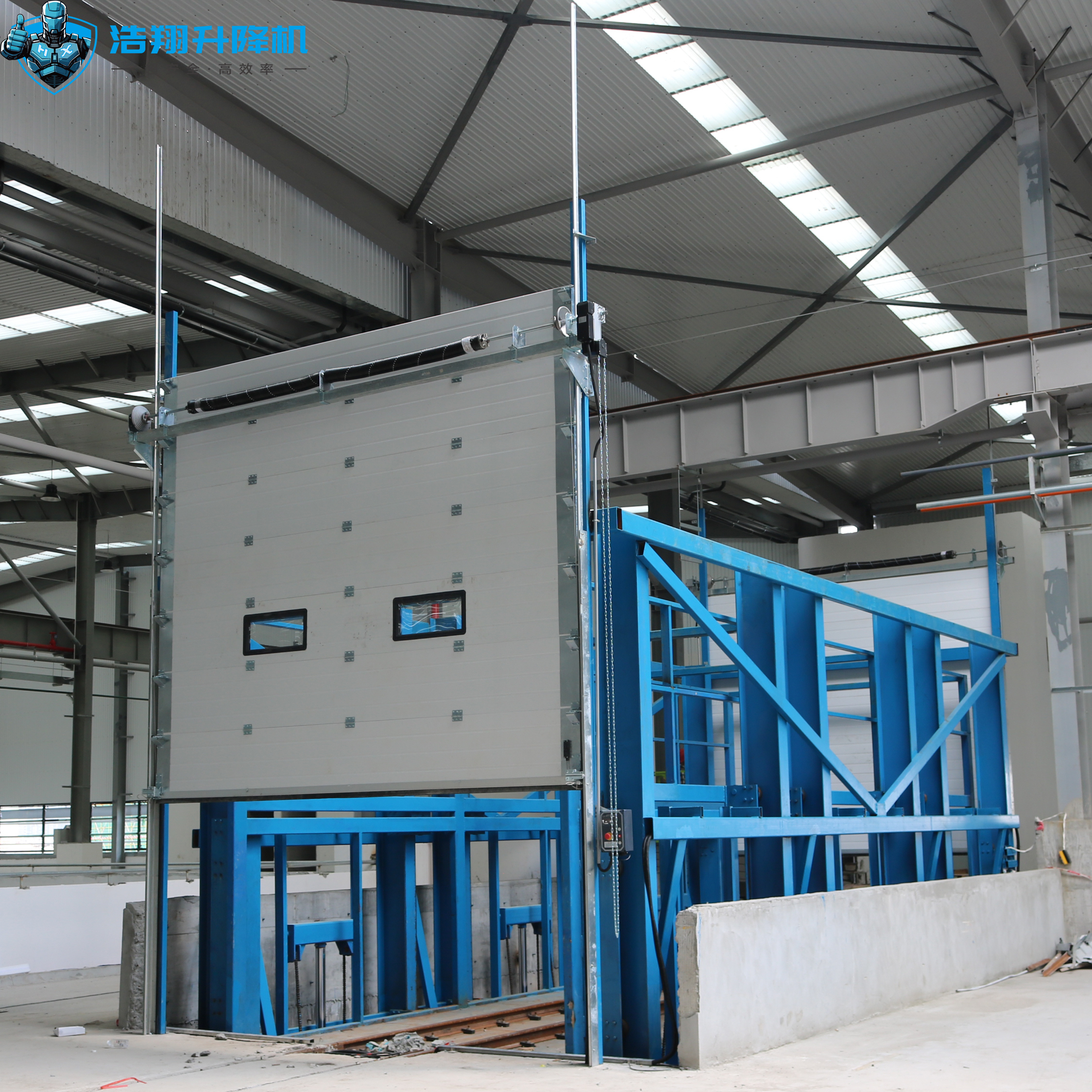 China Electric Hydraulic Guide Rail Lift for Warehouse Cargo factory