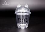 Shaped Lids Cold Drink Disposable Cups PET / PP Leak Resistant for Milk Tea