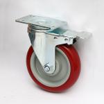 5 Inch Heavy Duty Locking Casters , Polyurethane Heavy Duty Industrial Casters