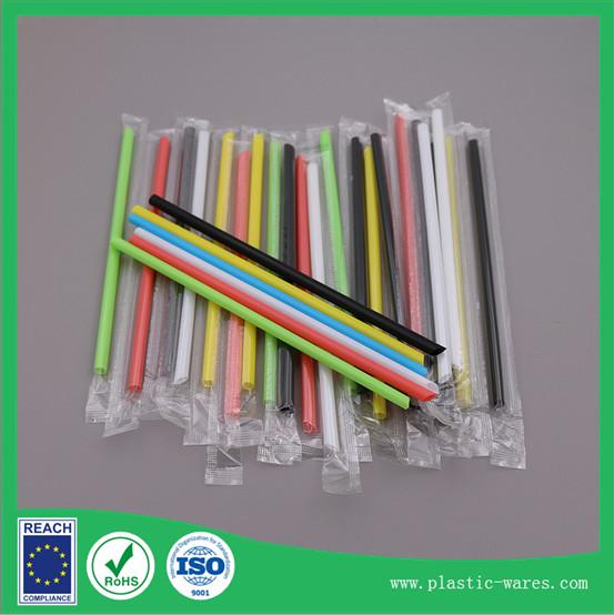 Diameter 6mm length 185mm Drinking straw for juice in colorful individual