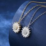 925 Sterling Women Necklaces Silver Daisy Necklace Cubic Zircon Cross