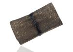 Gery Pu Leather Bag Package Makeup Brushes 16pcs With Aluminum Ferrule