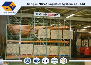 China Industrial Push Back Rack Galvanised , Pallet Racking Single Pallet Per Level factory